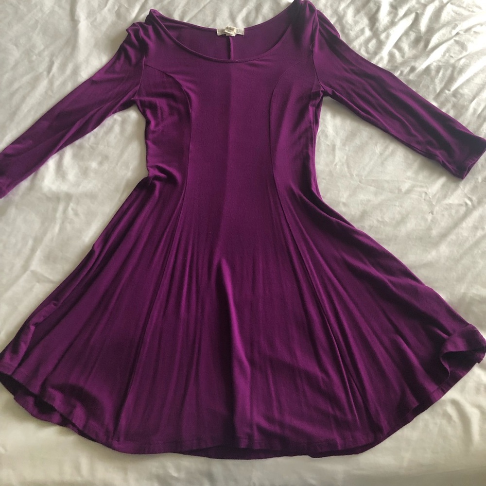 Purple fit and flare dress